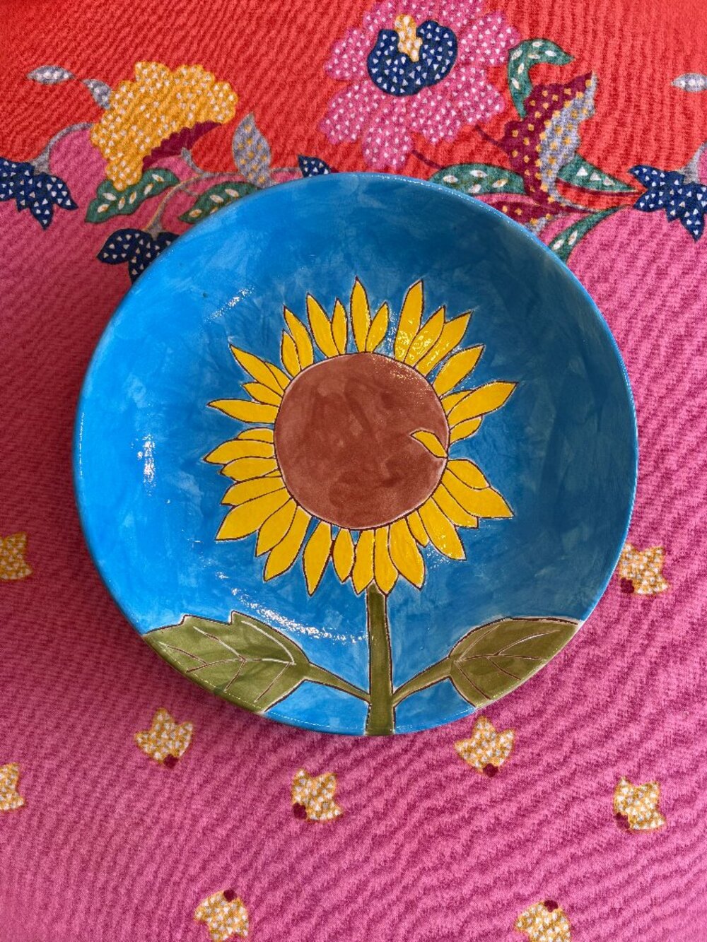 R. Wood Studio Sunflower Plate - Limited Edition - One of a Kind